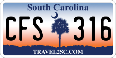 SC license plate CFS316