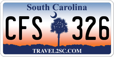 SC license plate CFS326