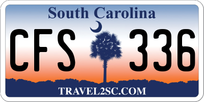 SC license plate CFS336