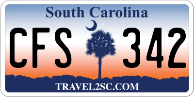 SC license plate CFS342