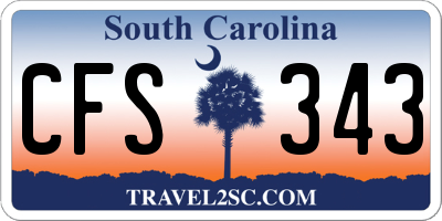 SC license plate CFS343