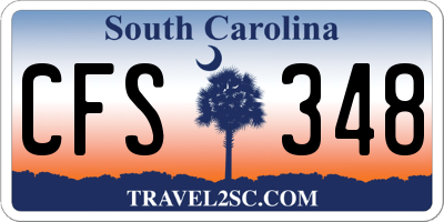 SC license plate CFS348