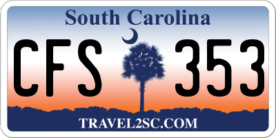 SC license plate CFS353