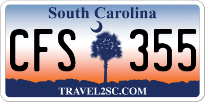 SC license plate CFS355
