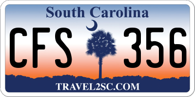 SC license plate CFS356