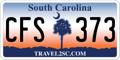 SC license plate CFS373