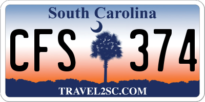 SC license plate CFS374