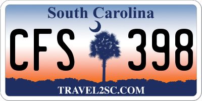 SC license plate CFS398