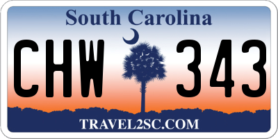 SC license plate CHW343