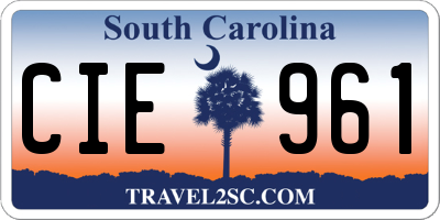 SC license plate CIE961