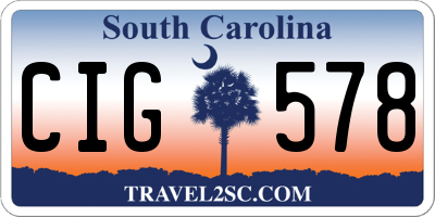 SC license plate CIG578