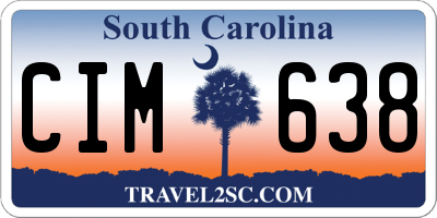 SC license plate CIM638