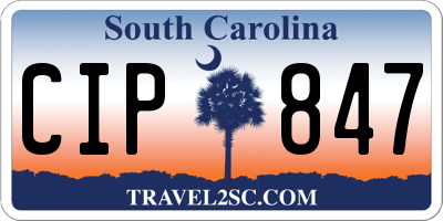 SC license plate CIP847