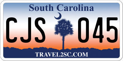SC license plate CJS045