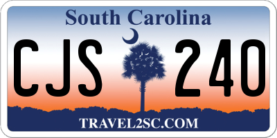 SC license plate CJS240