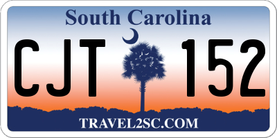 SC license plate CJT152