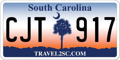 SC license plate CJT917