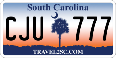 SC license plate CJU777