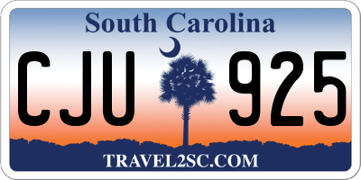 SC license plate CJU925