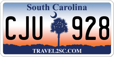 SC license plate CJU928
