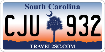 SC license plate CJU932