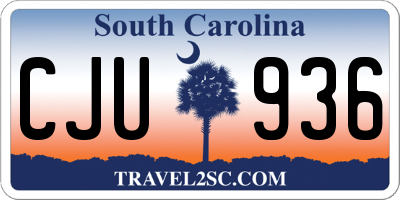 SC license plate CJU936
