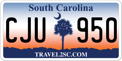SC license plate CJU950