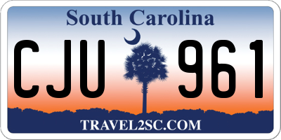 SC license plate CJU961