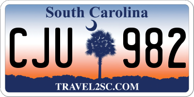 SC license plate CJU982