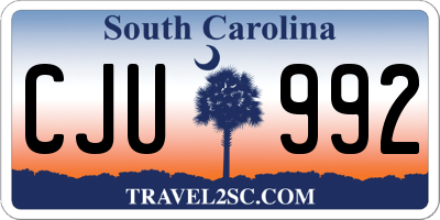 SC license plate CJU992