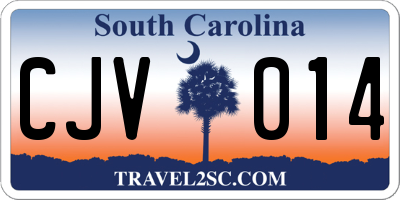SC license plate CJV014