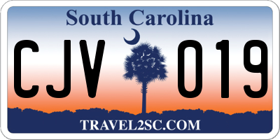 SC license plate CJV019
