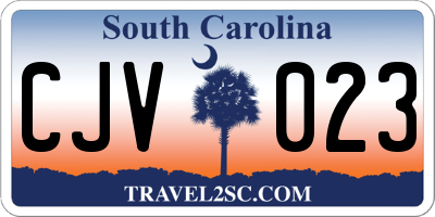 SC license plate CJV023