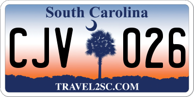 SC license plate CJV026