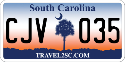 SC license plate CJV035