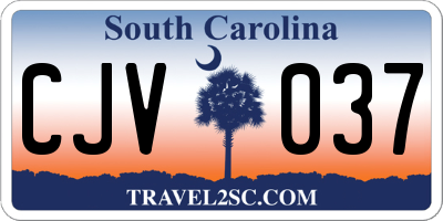 SC license plate CJV037