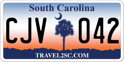 SC license plate CJV042