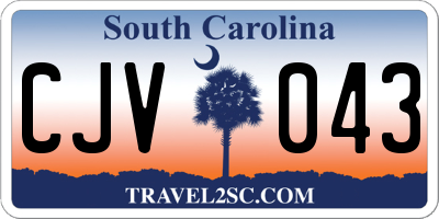 SC license plate CJV043