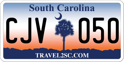 SC license plate CJV050