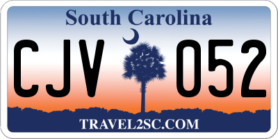 SC license plate CJV052