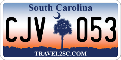 SC license plate CJV053