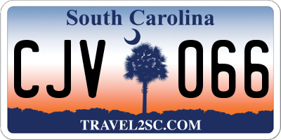 SC license plate CJV066
