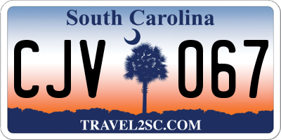 SC license plate CJV067