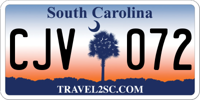 SC license plate CJV072