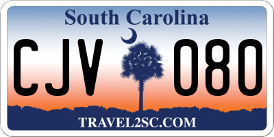 SC license plate CJV080