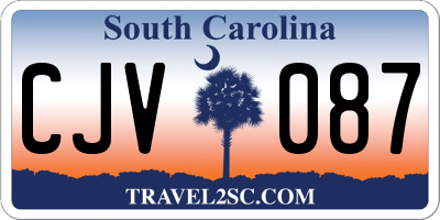 SC license plate CJV087