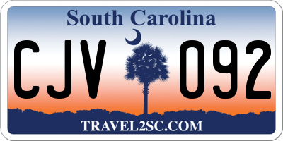 SC license plate CJV092