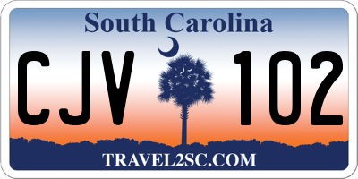 SC license plate CJV102