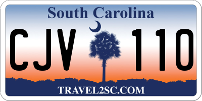 SC license plate CJV110