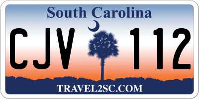 SC license plate CJV112
